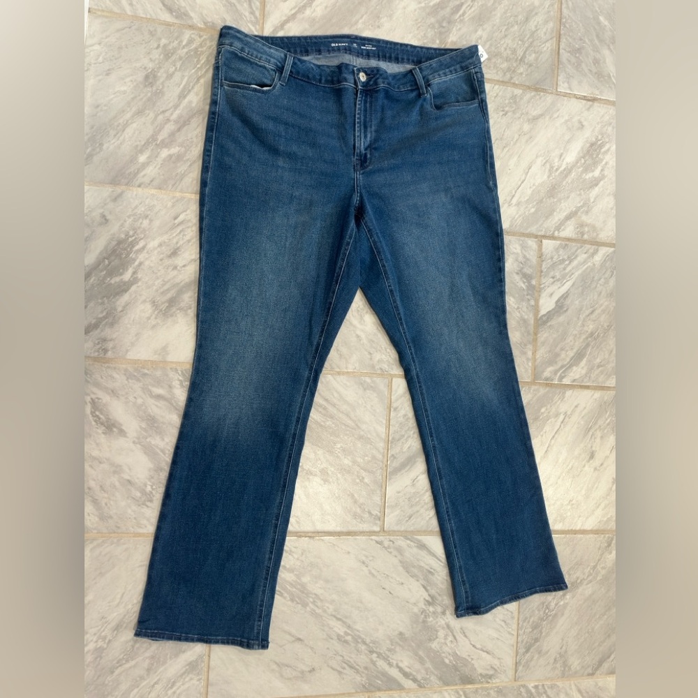 NWT Old Navy Womens Wow Boot Cut Mid Rise Blue Jeans Size 20 Long